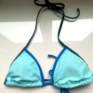 Aeri color block triangle string bikini top